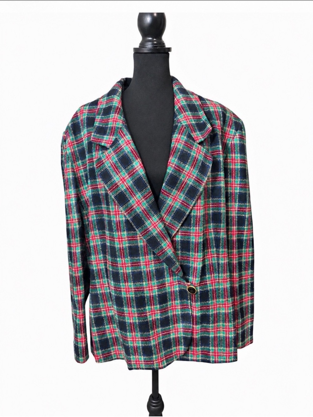Vintage Pendleton Wool Tartan Plaid Blazer Women 22W Plus Size